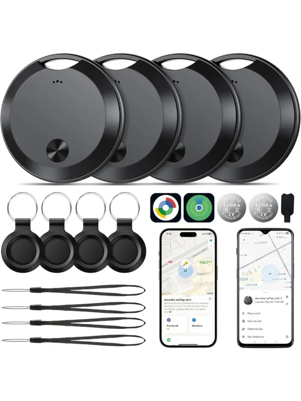 Bluetooth Item Locator Tags for Android & iOS - Smart Tracker for Keys, Luggage